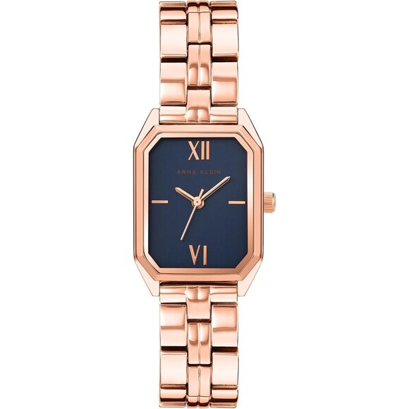 Anne Klein Women's Rose Gold /Navy Stainless Steel Bracelet Watch - Picture 1 of 6